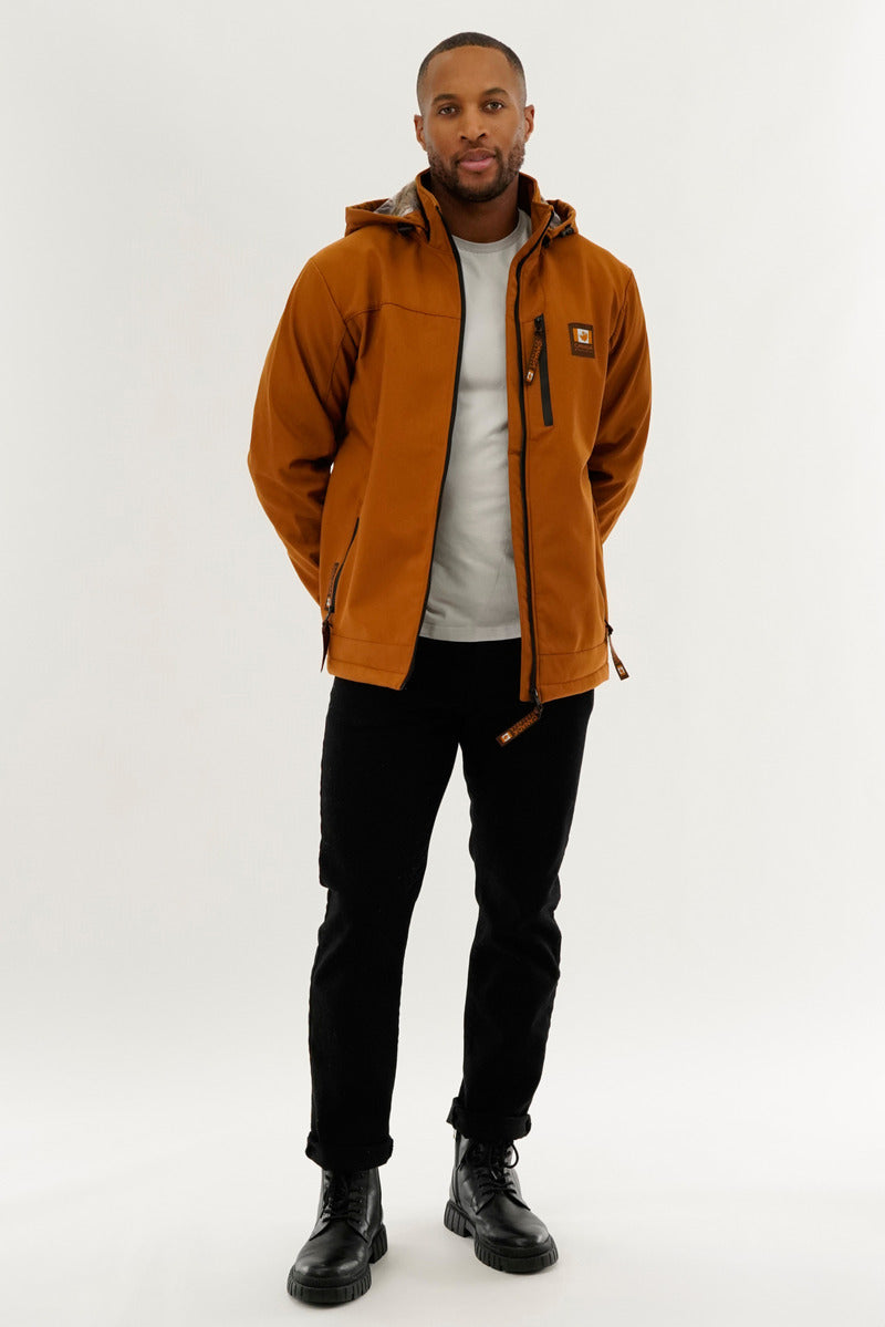 Wood Camo Lined Lightweight Jacket - Brown