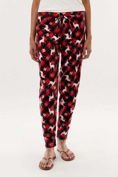 Canada Weather Gear Festive Print Pajama Pants - Red - Womens Pajamas - Canada Weather Gear