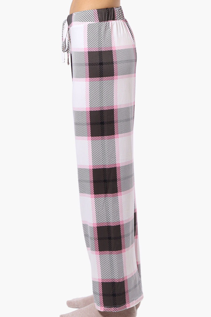 Canada Weather Gear Plaid Wide Leg Pajama Bottoms - White - Womens Pajamas - Canada Weather Gear