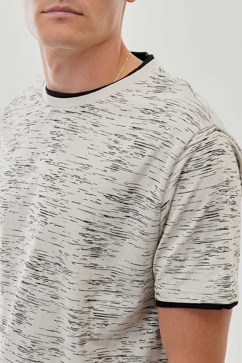 Canada Weather Gear Vintage Patterned Crewneck Tee - Stone - Mens Tees & Tank Tops - Canada Weather Gear