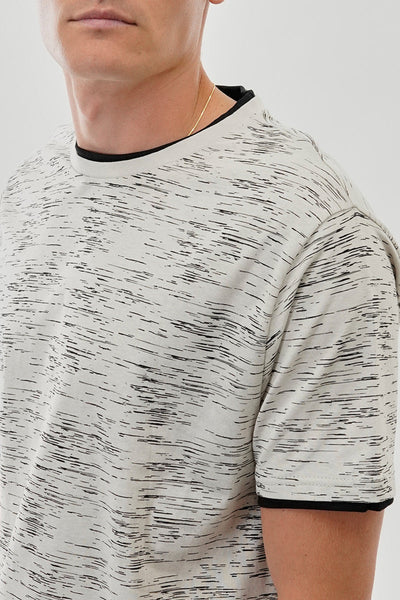 Canada Weather Gear Vintage Patterned Crewneck Tee - Stone - Mens Tees & Tank Tops - Canada Weather Gear