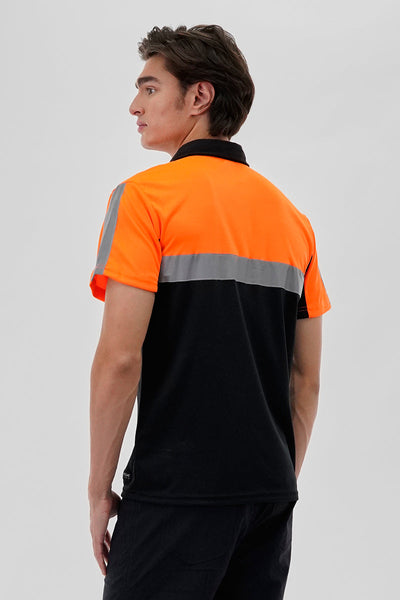 Canada Work Gear Hi-Vis Short Sleeve Polo Shirt - Orange - Mens Polo Shirts - Canada Weather Gear