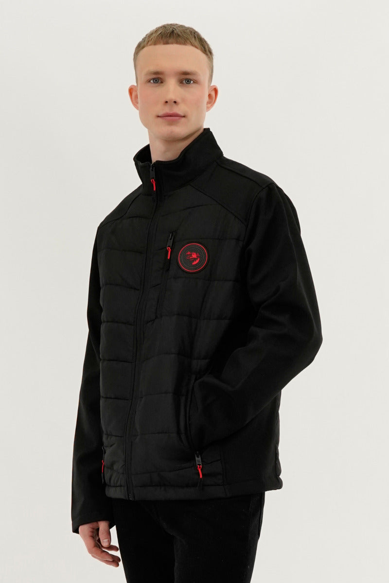 Super Triple Goose Quilted Colour Block Lightweight Jacket - Black - Mens Lightweight Jackets - Canada Weather Gear
