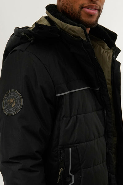 Super Triple Goose Contrast Lining Puffer Bomber Jacket - Olive - Mens Bomber Jackets - Canada Weather Gear
