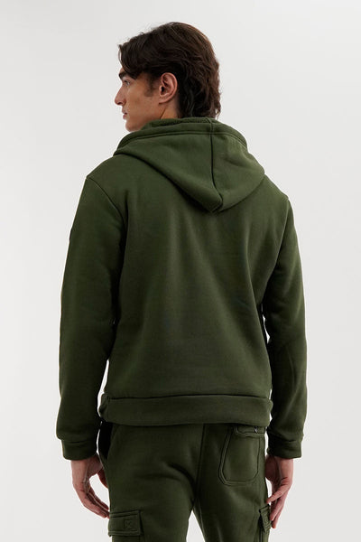 Canada Weather Gear Fleece Half Zip Hoodie - Olive