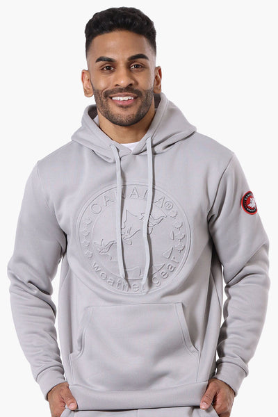 Canada Weather Gear Solid Embossed Logo Hoodie - Grey - Mens Hoodies & Sweatshirts - Canada Weather Gear