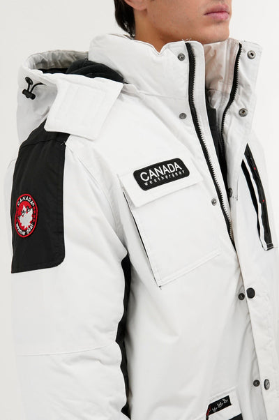 Canada Weather Gear Faux Fur Lined Arctic Parka Jacket - White - Mens Parka Jackets - Canada Weather Gear