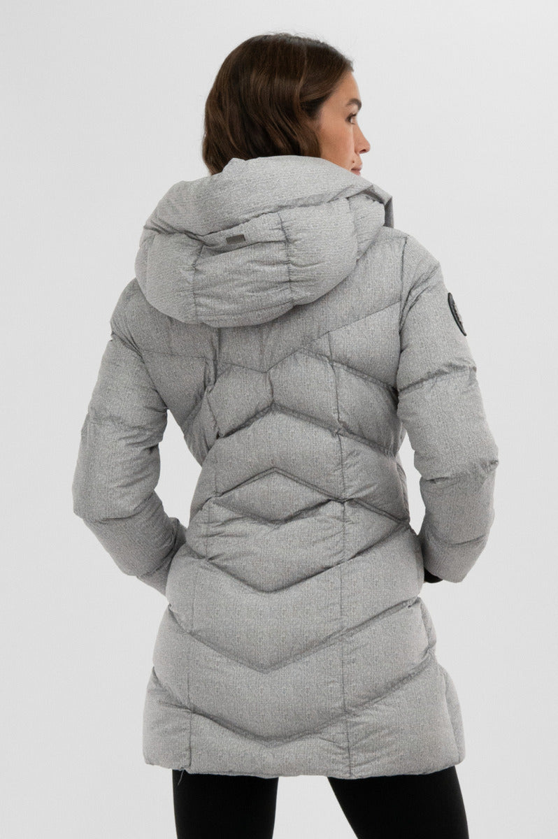 Canada Weather Gear Chevron Quilted Parka Jacket - Grey