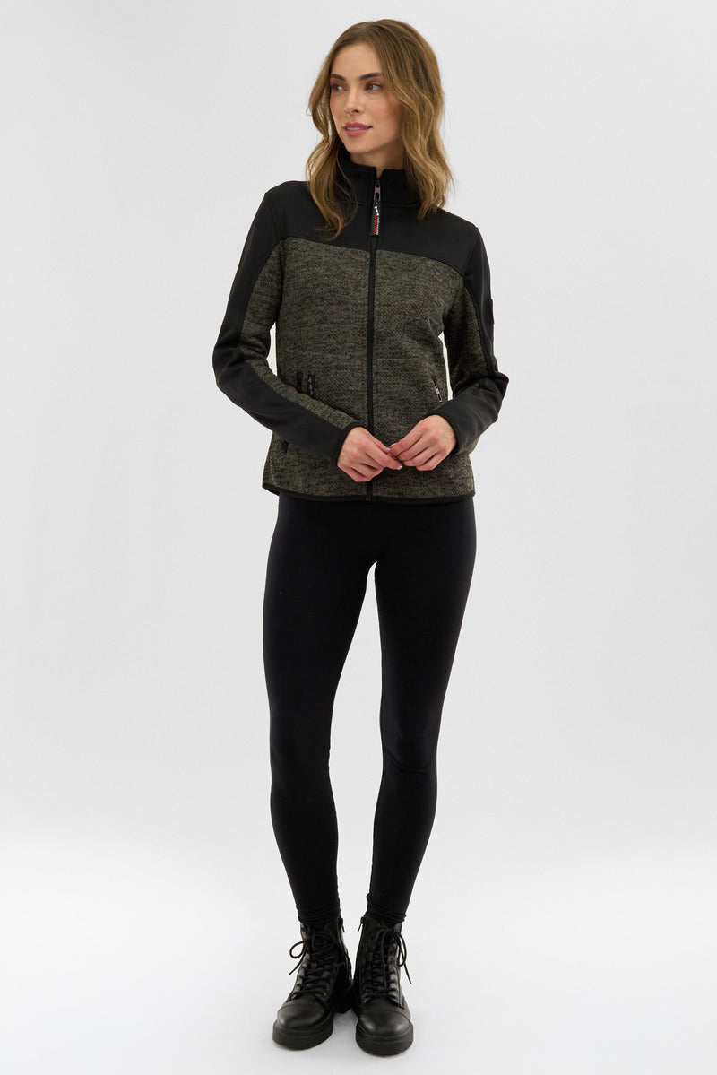 Canada Weather Gear Zip Up Knit Lightweight Jacket - Olive - Womens Lightweight Jackets - Canada Weather Gear