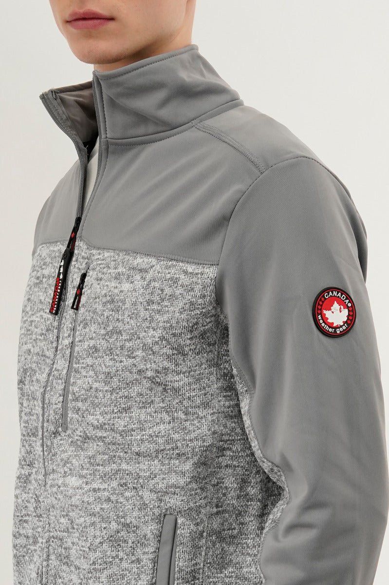 Canada Weather Gear Fleece Lightweight Jacket - Grey - Mens Lightweight Jackets - Canada Weather Gear