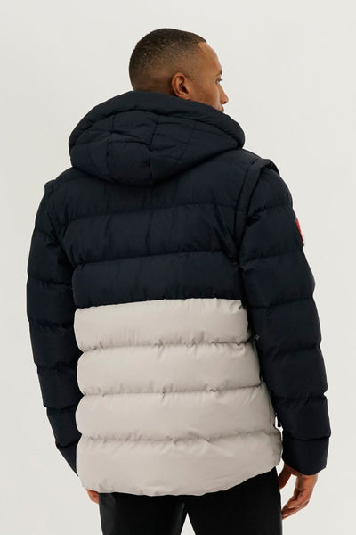 Canada Weather Gear Colour Block Zip Off Sleeve Bomber Jacket - Navy - Mens Bomber Jackets - Canada Weather Gear