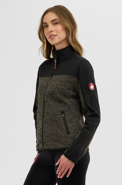 Canada Weather Gear Zip Up Knit Lightweight Jacket - Olive - Womens Lightweight Jackets - Canada Weather Gear