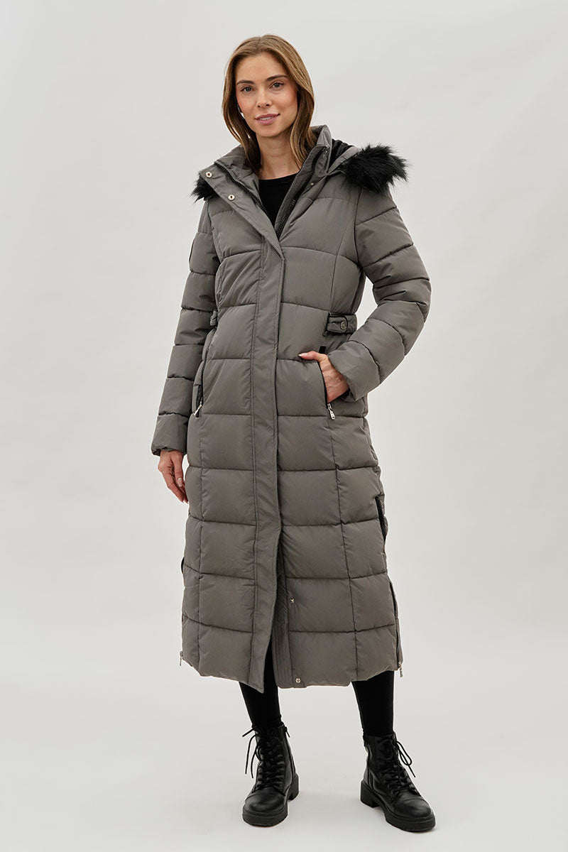 Canada Weather Gear Long Faux Fur Lined Parka Jacket - Black