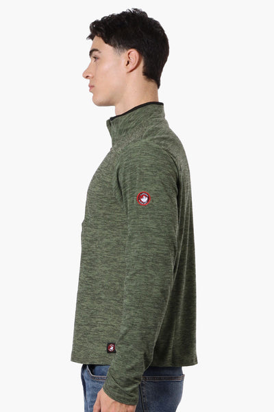 Canada Weather Gear Basic 1/4 Zip Long Sleeve Top - Olive - Mens Long Sleeve Tops - Canada Weather Gear