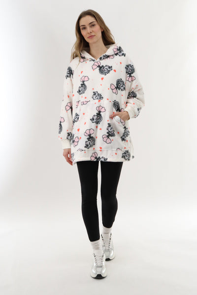 Canada Weather Gear Oversized Fleece Pajama Top - White - Womens Pajamas - Canada Weather Gear