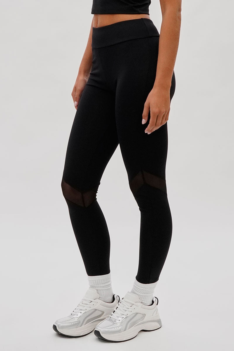 Super Triple Goose Mesh Detail Leggings - Black - Womens Leggings - Canada Weather Gear