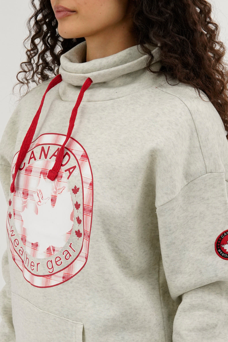 Canada Weather Gear Cowl Neck Sweatshirt - Cream - Womens Hoodies & Sweatshirts - Canada Weather Gear