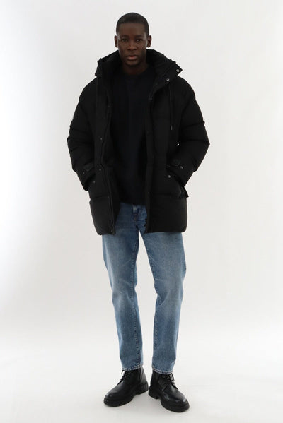 Canada Weather Gear Hip Length Parka Jacket - Black - Mens Parka Jackets - Canada Weather Gear