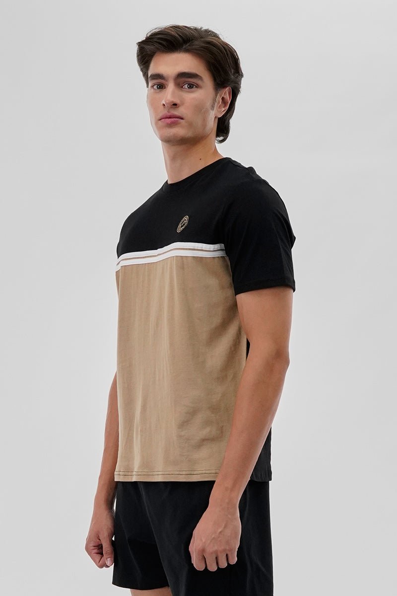 Canada Weather Gear Striped Colour Block Tee - Black - Mens Tees & Tank Tops - Canada Weather Gear