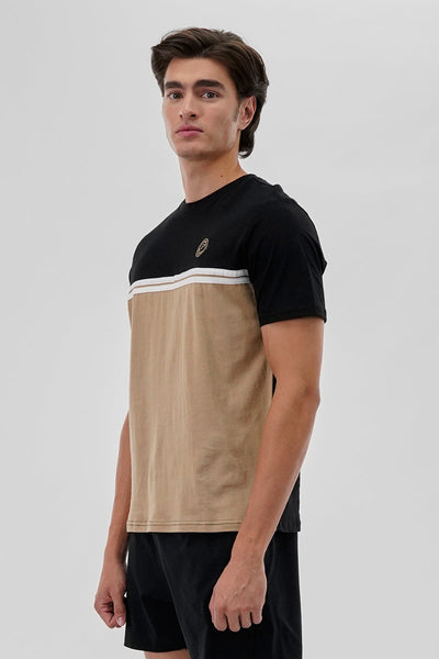 Canada Weather Gear Striped Colour Block Tee - Black - Mens Tees & Tank Tops - Canada Weather Gear