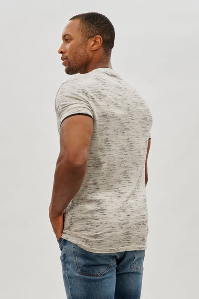 Canada Weather Gear Vintage Patterned V-Neck Tee - Stone - Mens Tees & Tank Tops - Canada Weather Gear