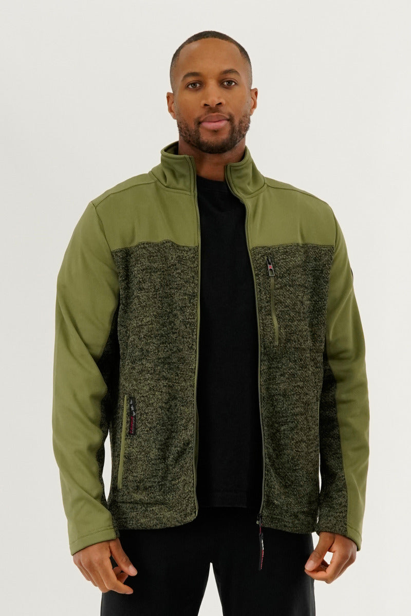 Canada Weather Gear Fleece Lightweight Jacket - Green - Mens Lightweight Jackets - Canada Weather Gear