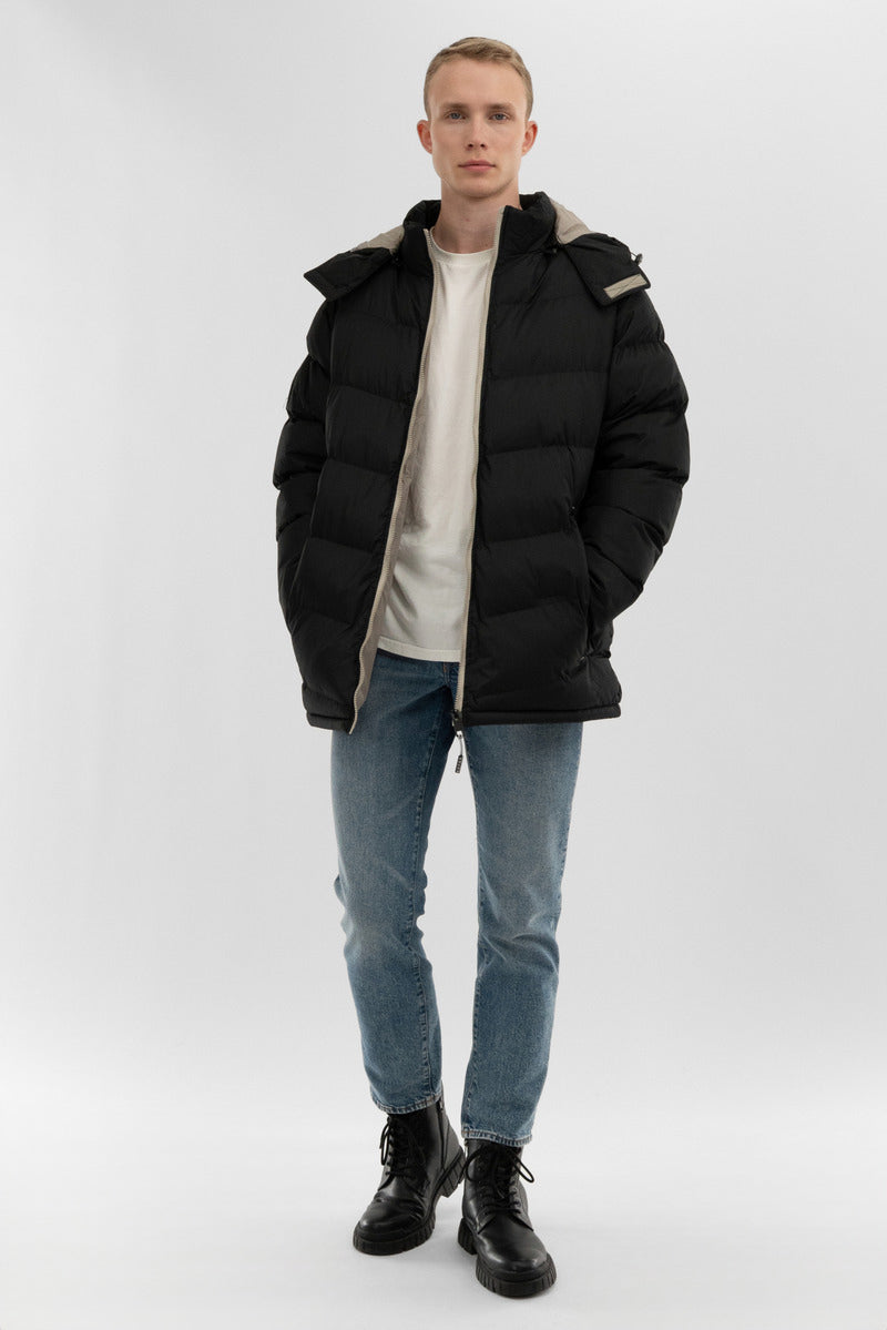 Super Triple Goose Chevron Bomber Jacket - Beige