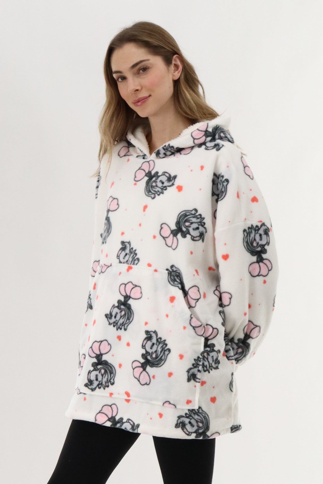 Canada Weather Gear Oversized Fleece Pajama Top - White - Womens Pajamas - Canada Weather Gear