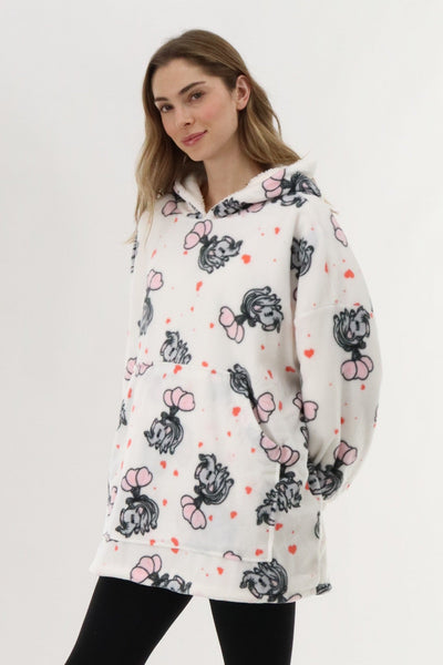 Canada Weather Gear Oversized Fleece Pajama Top - White - Womens Pajamas - Canada Weather Gear