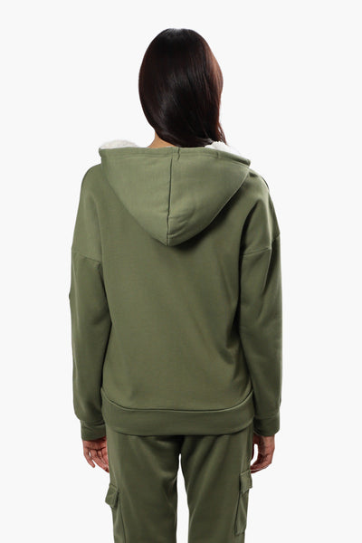 Canada Weather Gear Sherpa Lined Hoodie - Olive - Womens Hoodies & Sweatshirts - Canada Weather Gear