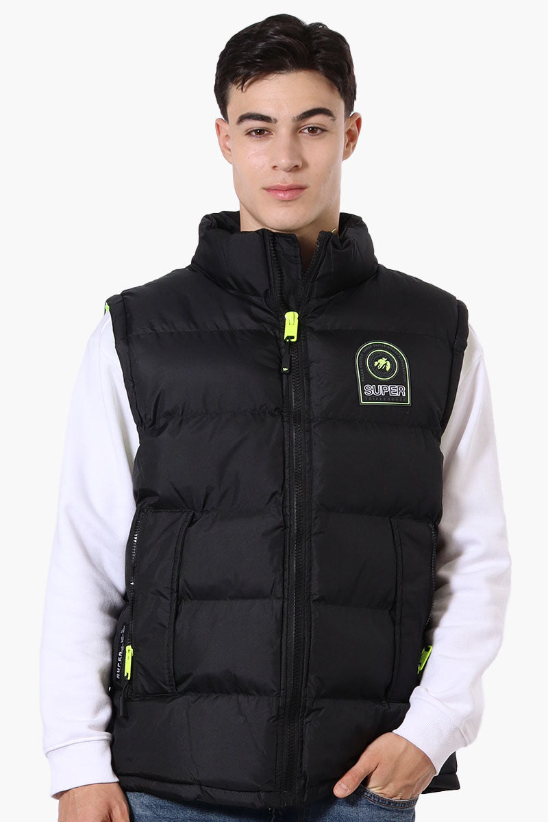 Super Triple Goose Double Pocket Bubble Vest - Black - Mens Vests - Canada Weather Gear