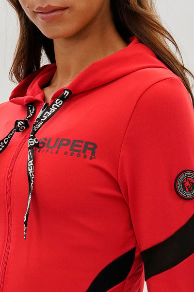 Super Triple Goose Zip Up Active Hoodie - Red - Womens Hoodies & Sweatshirts - Canada Weather Gear