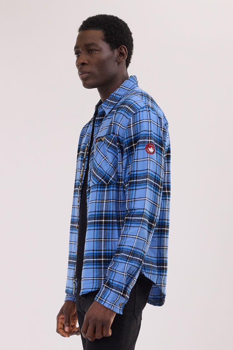 Canada Weather Gear Flannel Button Up Casual Shirt - Blue