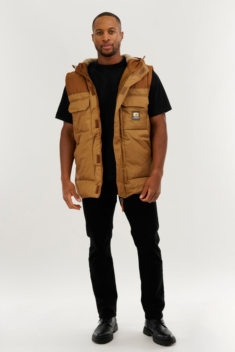 Canada Work Gear Removable Sleeve Parka Jacket - Camel - Mens Parka Jackets - Canada Weather Gear