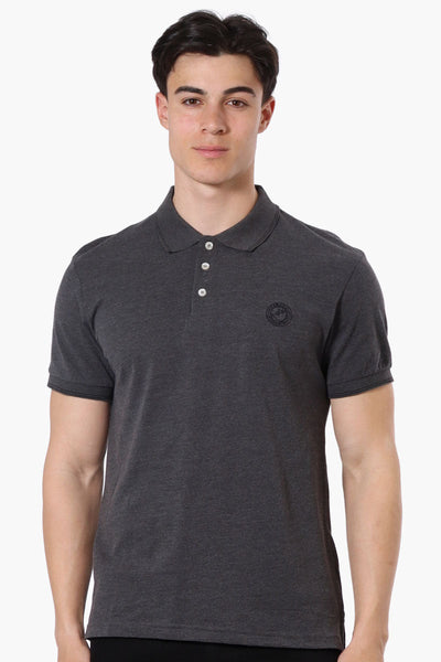 Canada Weather Gear Knit Striped Detail Polo Shirt - Grey