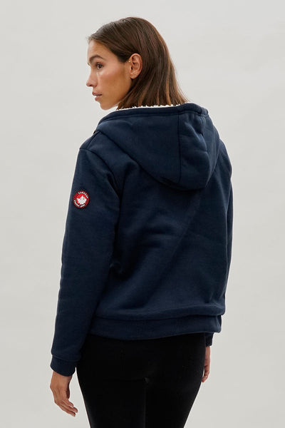 Canada Weather Gear Sherpa Lined Zip Up Lightweight Jacket - Navy - Womens Lightweight Jackets - Fairweather