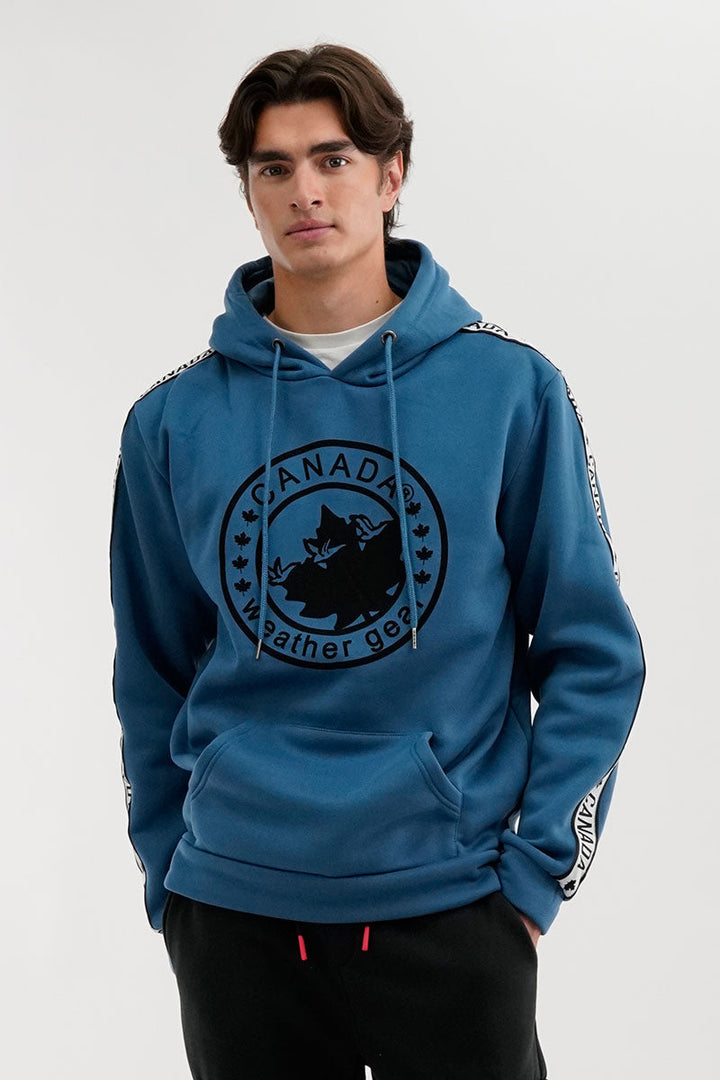 Logo Tape Fleece Hoodie - Teal