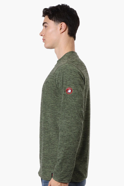 Canada Weather Gear Basic Henley Long Sleeve Top - Olive - Mens Long Sleeve Tops - Canada Weather Gear