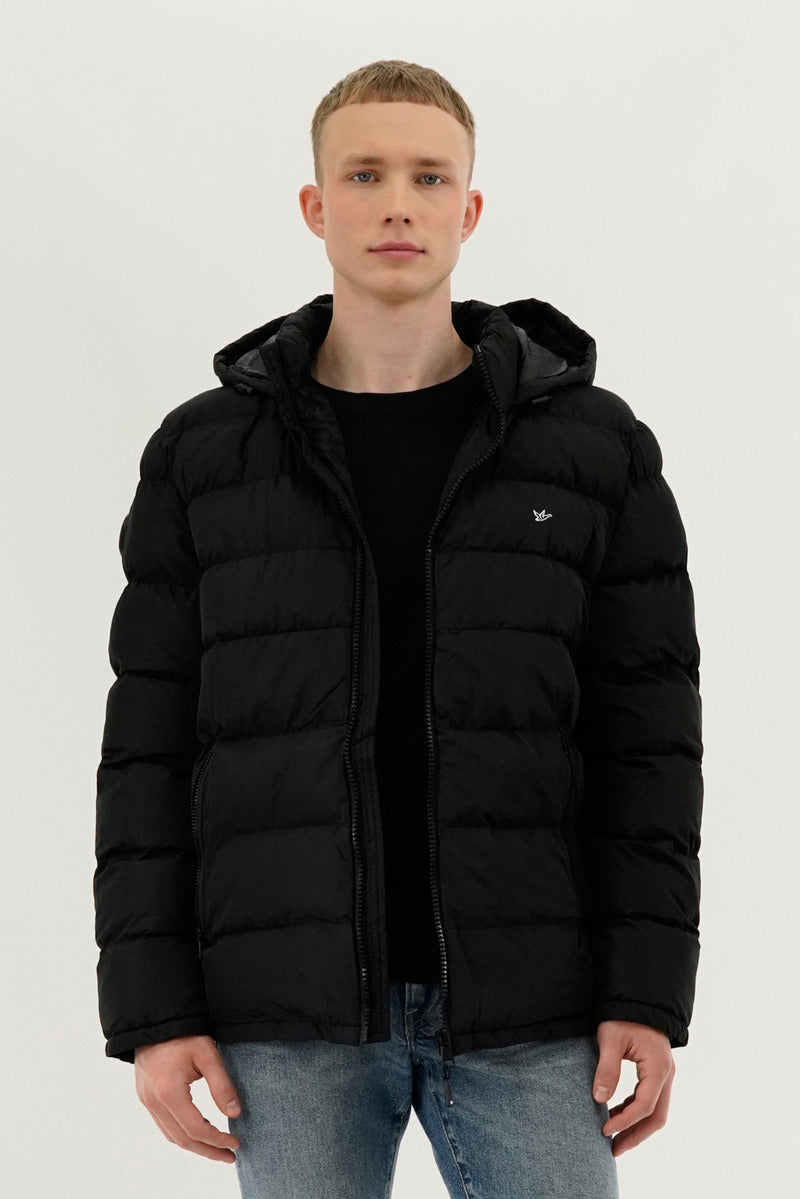Super Triple Goose Colour Block Puffer Bomber Jacket - Black - Mens Bomber Jackets - Canada Weather Gear