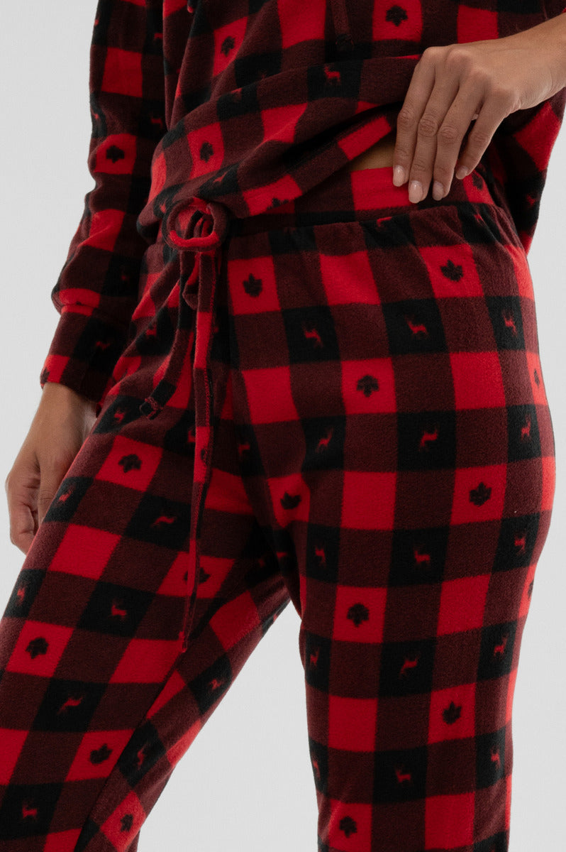 Canada Weather Gear Plaid Tie Waist Pajama Pants - Red - Womens Pajamas - Canada Weather Gear