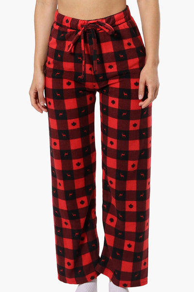 Canada Weather Gear Plaid Wide Leg Pajama Bottoms - Red - Womens Pajamas - Canada Weather Gear