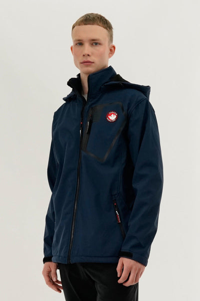 Canada Weather Gear Soft Shell Hooded Lightweight Jacket - Navy - Mens Lightweight Jackets - Canada Weather Gear