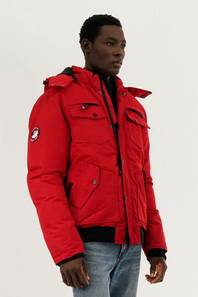 Canada Weather Gear Puffer Bomber Jacket - Red - Mens Bomber Jackets - Canada Weather Gear