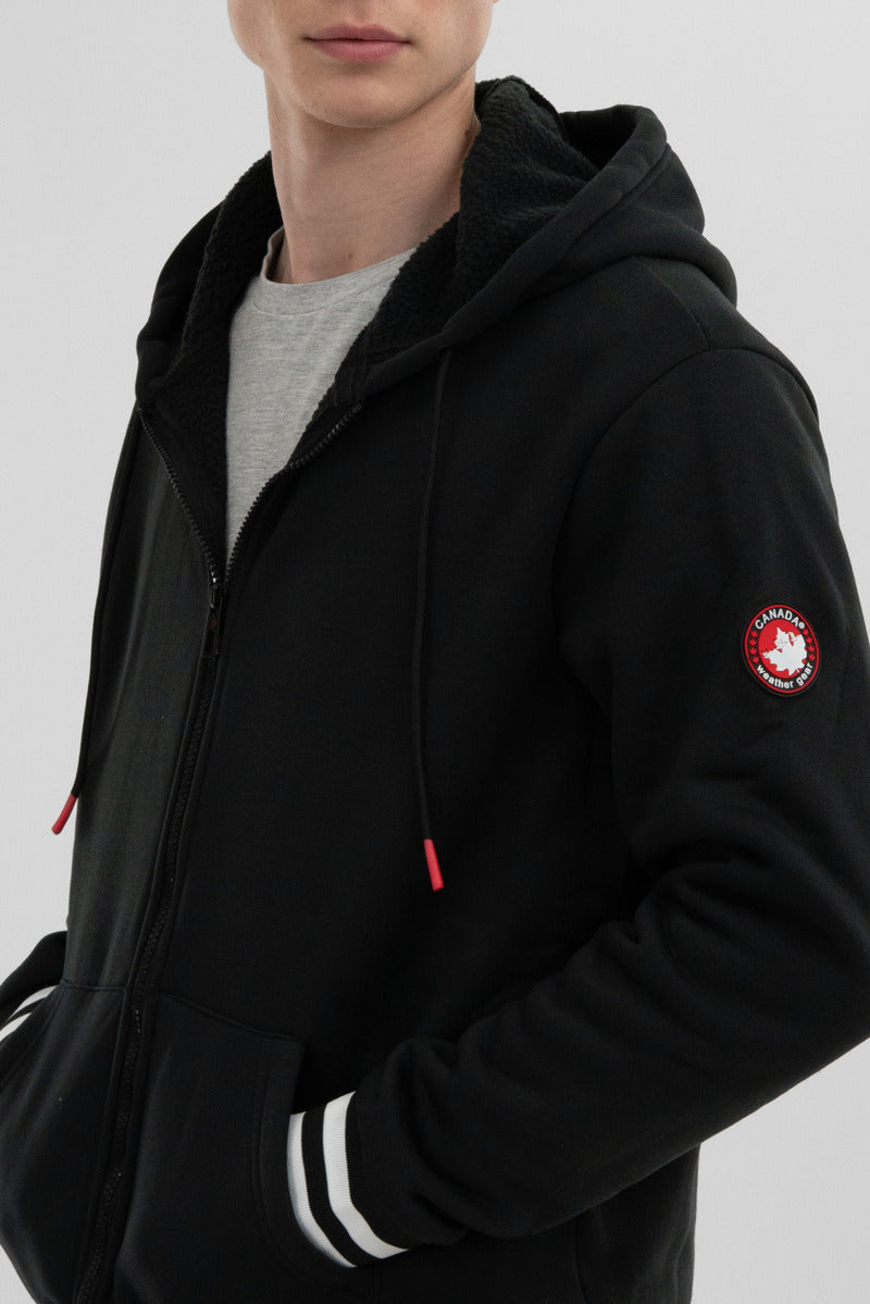Canada Weather Gear Fleece Lined Zip Up Hoodie - Black