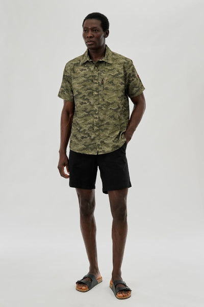 Canada Weather Gear Digi Camo Print Button Up Casual Shirt - Olive - Mens Casual Shirts - International Clothiers
