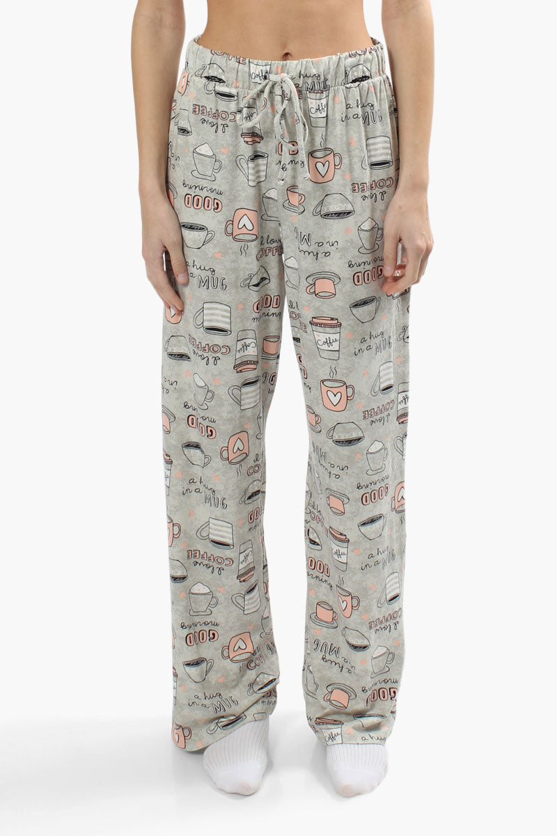 Canada Weather Gear Coffee Print Pajama Pants - Grey - Womens Pajamas - Canada Weather Gear