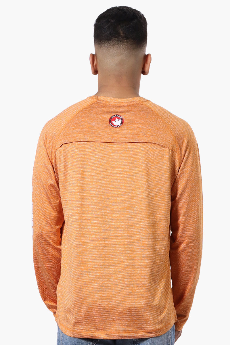 Canada Weather Gear Athletic Logo Sleeve Long Sleeve Top - Orange - Mens Long Sleeve Tops - Canada Weather Gear