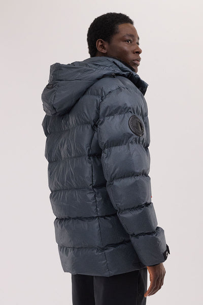 Canada Weather Gear Grid Pattern Puffer Parka Jacket - Blue