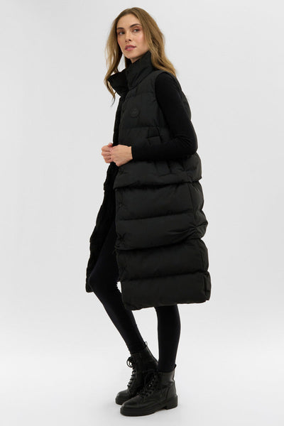 Canada Weather Gear Tiered Zip Off Puffer Vest - Black - Womens Vests - Canada Weather Gear