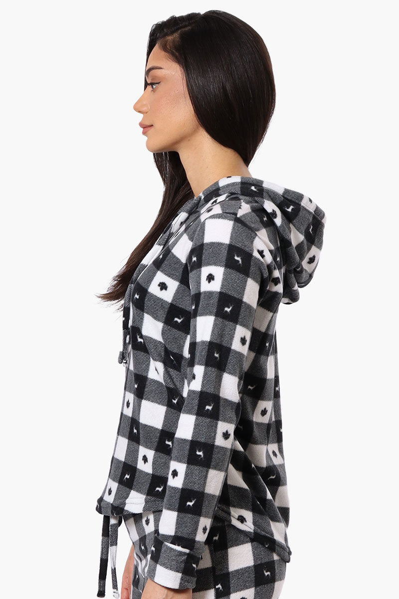 Canada Weather Gear Plaid Hooded Pajama Top - Black - Womens Pajamas - Canada Weather Gear